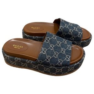 GUCCI GG Monogram Platform Slide Sandals